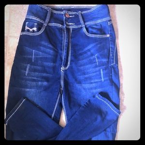 High waisted skinny jeans